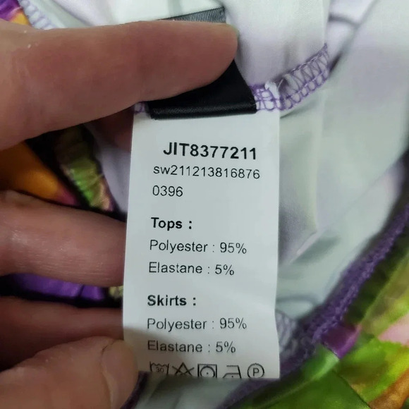 SHEIN | Allover Print One Shoulder Crop Top & Split Twist Side Skirt sz XS - Picture 8 of 11